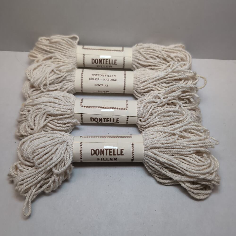 Lot of 4 Dontelle Cotton Filler Yarn Natural Skein